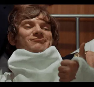 👍 Alex DeLarge A Clockwork Orange movie, classic, Malcolm McDowell, thumbs up telegram sticker