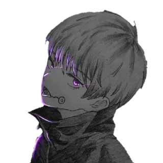 😒 Аниме, Манга, Персонаж, Парень, Рисунок, Портрет telegram sticker