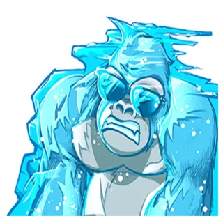 ❄️ Affe, Gorilla, Eis, gefroren, cool, Sonnenbrille telegram sticker