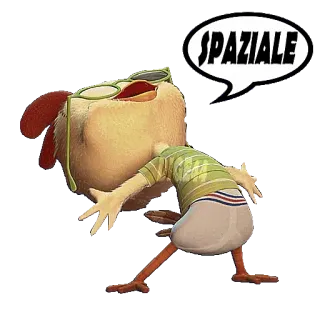 🆒 SPAZIALE frango, desenho animado, pássaro, engraçado, espacial telegram sticker