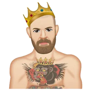 👑 Conor McGregor Conor McGregor, MMA, combattant, roi, couronne, tatouage, célébrité telegram sticker