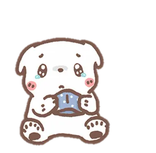 🧺 dog, sad, crying, cartoon, animal, puppy, kawaii whatsapp sticker