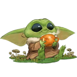 👶 Baby Yoda The Mandalorian Baby Yoda, The Mandalorian, Grogu, Star Wars, Disney, süß, Cartoon whatsapp sticker