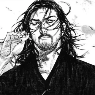🖤 Miyamoto Musashi Vagabond Manga, Samurai, Schwert, Musashi, Vagabond telegram sticker