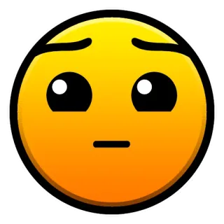 😕 emoji, sad, face, geometry dash, game whatsapp sticker