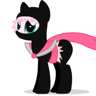 🤓 pony, ninja, cartoon, pink, cute, sticker telegram sticker