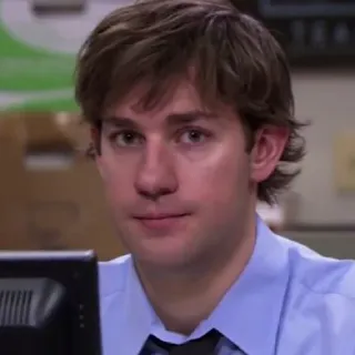 😐 Jim Halpert The Office bureau, Jim, Halpert, série TV, comédie telegram sticker