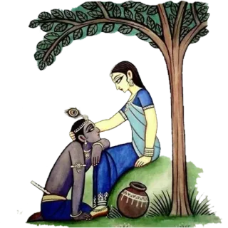 💑 Krishna 印度神话, 印度教, 神, 宗教, 虔诚, 印度艺术 telegram sticker