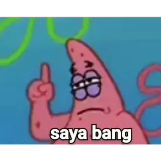 😭 Patrick Star Spongebob Squarepants saya bang patrick star, spongebob, middle finger, cartoon telegram sticker