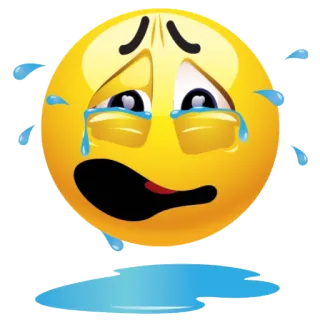 😭 emoji, crying, sad, yellow face, tears, emotional, sadness whatsapp sticker