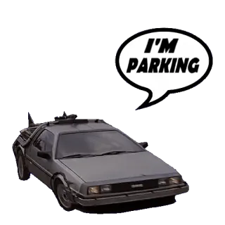 🅿️ I'M PARKING car, parking, delorean, vehicle, transportation telegram sticker