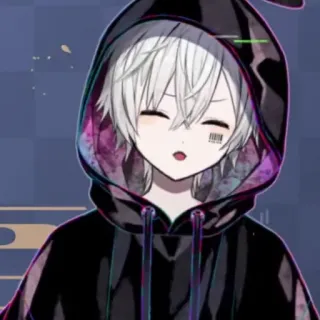 ☁️ Anime, Cartoon, Junge, Figur, Hoodie, Barcode, Kunst whatsapp sticker