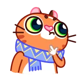 🤔 고양이, 동물, 스티커, 만화, 귀여운, 목도리 telegram sticker