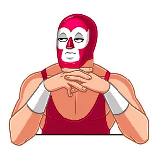 😒 борец, лучадор, маска, мультфильм, персонаж, спортсмен whatsapp sticker
