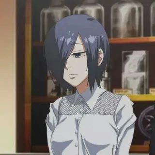 🌟 Touka Kirishima Tokyo Ghoul Anime, Manga, Charakter, Touka Kirishima, Tokyo Ghoul, Weiblich whatsapp sticker