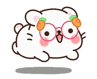 😍 น่ารัก, หมี, การ์ตูน, สัตว์, แว่นตา, คาวาอิ telegram sticker