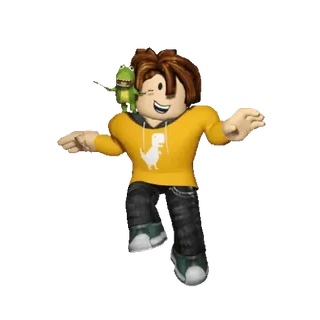 🌽 roblox, อวatar, ไดโนเสาร์, สีเหลือง, เสื้อฮู้ด, ตัวละคร whatsapp sticker