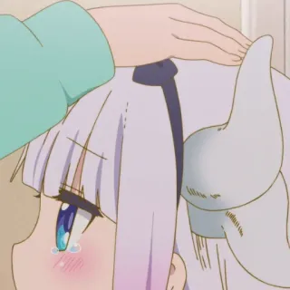🥄 Kanna Kamui Miss Kobayashi's Dragon Maid Anime, Naga, Menangis, Kawaii, Mengelus whatsapp sticker