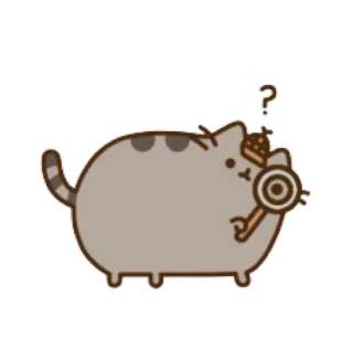 🐱 Pusheen pusheen, kat, detective, vraag, nieuwsgierig, cartoon telegram sticker
