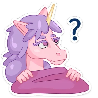 ❓ unicorn, question, confused, sticker, animal, magic whatsapp sticker