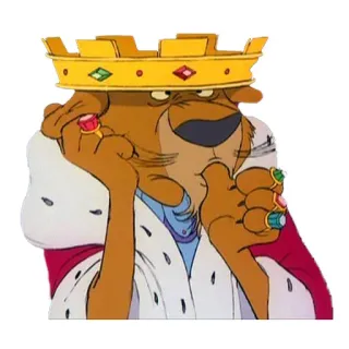 🦁 Prince John Robin Hood disney, cartoon, lion, crown, king, royal whatsapp sticker