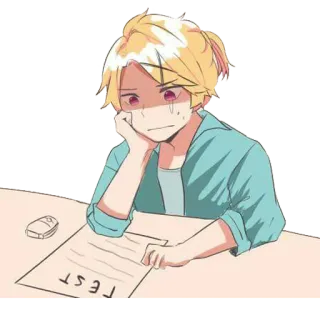 😓 TEST Anime, Estudio, Examen, Triste telegram sticker