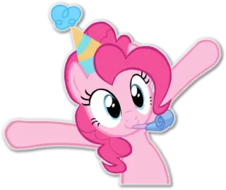 🎉 Pinkie Pie My Little Pony Pony, Party, Cartoon, Süß, Pink, Fröhlich telegram sticker