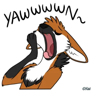 🥱 YAWWWWWWN~ sbadiglio, volpe, assonnato, animale, carino telegram sticker