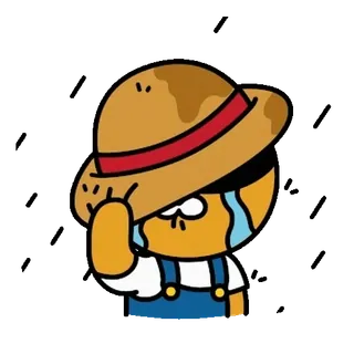 💬 chorando, triste, fazendeiro, desenho animado, personagem, chapéu telegram sticker