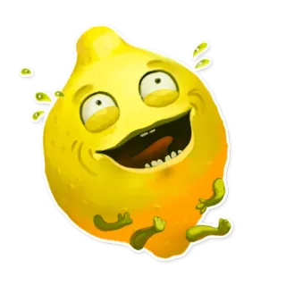 🤣 limão, fruta, desenho animado, engraçado, feliz, emoji telegram sticker