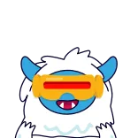 👀 モンスター, 雪男, 漫画, 青, メガネ, キャラクター, 可愛い telegram sticker