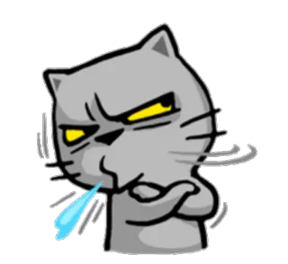 😠 Katze, wütend, Ekel, Cartoon, frustriert telegram sticker