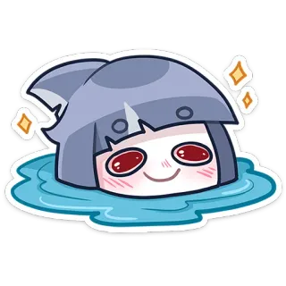 🙂 cute, anime, cartoon, water, swimming, kawaii telegram sticker