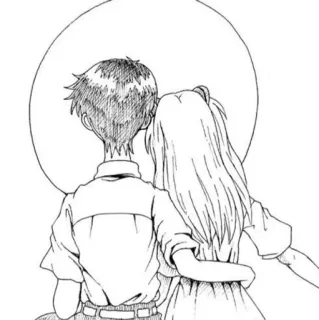 👾 couple, hug, romance, anime, manga, relationship telegram sticker