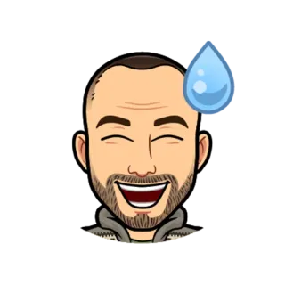 😅 Bitmoji, suando, emoji, desenho animado, retrato, avatar telegram sticker