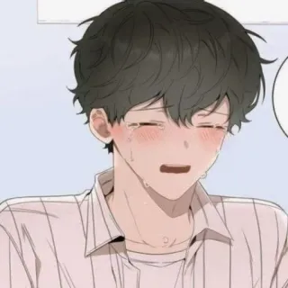 😭 llorando, triste, anime, chico, emocional, lágrimas telegram sticker