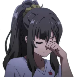 😥 Anime, Piangere, Triste, Ragazza, Lacrime telegram sticker