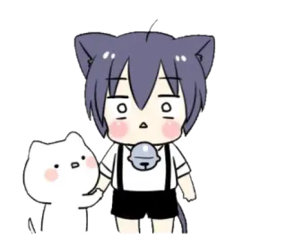🫐 gatto, anime, animale, kawaii, cartone animato, carino telegram sticker