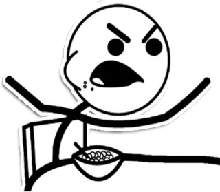 😡 stick figure, anger, cereal, cartoon, expression telegram sticker