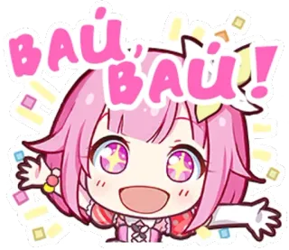 ❤️ BAÚ, BAÚ! lindo, anime, brillo, personaje, kawaii telegram sticker
