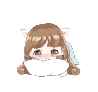 🥺 kawaii, gadis anime, imut, sedih, menangis, chibi telegram sticker
