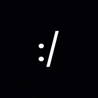😕 Emoji, Symbool, Grafisch, Minimalistisch, Zwarte achtergrond, Wit, Abstract telegram sticker