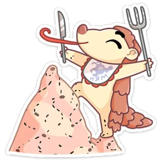 🍽 НЯМ панголин, муравей, еда, милый, мультик, ест, очаровательный, животное whatsapp sticker