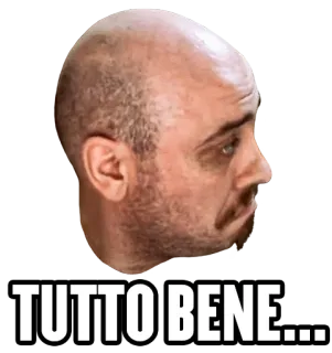 😓 TUTTO BENE... hombre, cara, todo bien, expresión, meme whatsapp sticker
