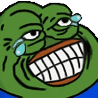 😁 Pepe, frog, meme, laughing, crying, emoticon whatsapp sticker