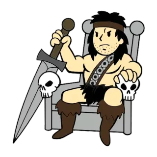 🔪 chiến binh, kiếm, đầu lâu, ngai vàng, vua, mọi rợ telegram sticker