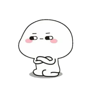 ☁ Cartoon, Weiß, Figur, Niedlich, Blob telegram sticker