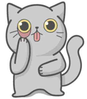 😜 kat, tong, schattig, cartoon, sticker, dier telegram sticker