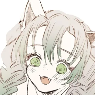 😺 Anime, Gatto, Orecchie, Carino, Manga telegram sticker