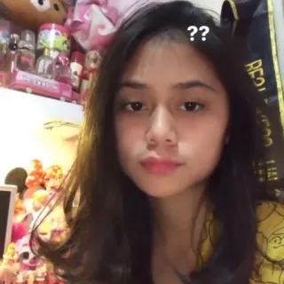 💗 ?? pontos de interrogação, rosto, selfie, pergunta, expressão, adolescente whatsapp sticker